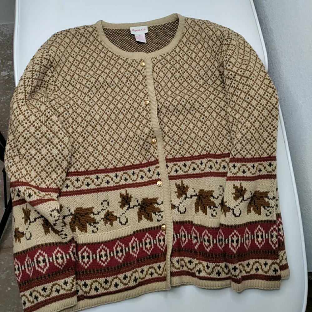 Vintage crystal Kobe cardigan sz xl